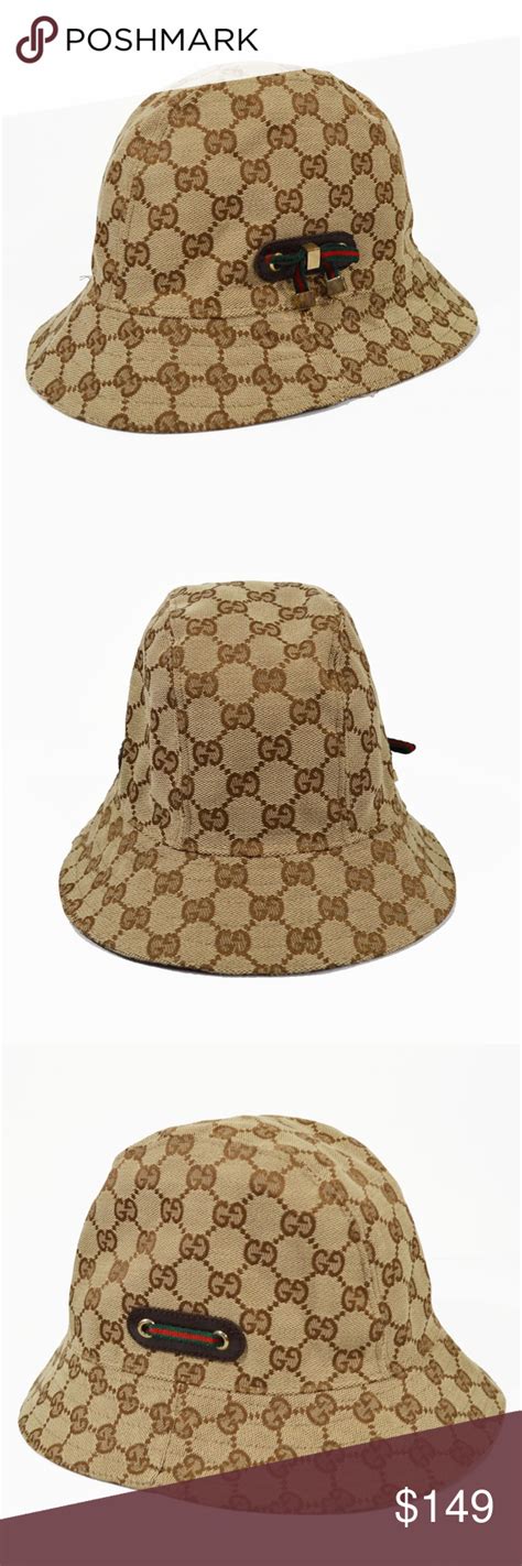 gucci monogram visor|authentic Gucci bucket hat.